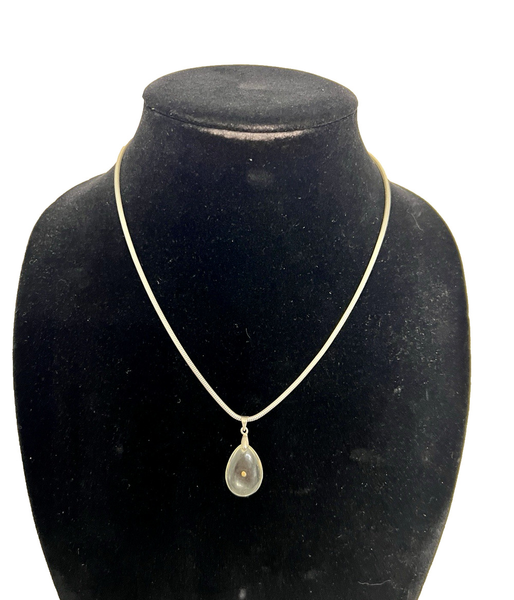 Crystal Pools Of Light Mustard Seed Pendant & 925 Sterling Silver Chain Necklace